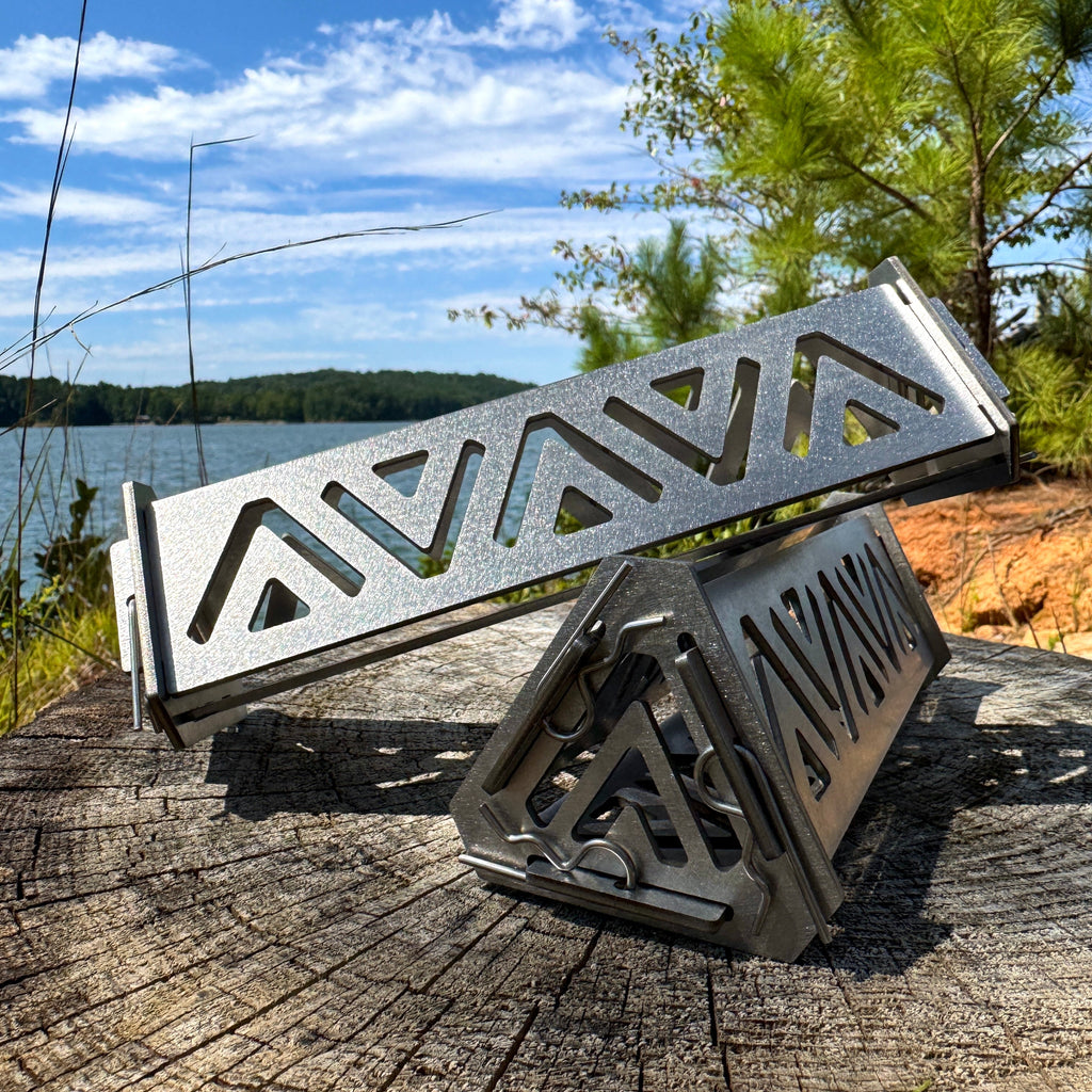 PyreLogs MINI on a wooden surface with a natural background